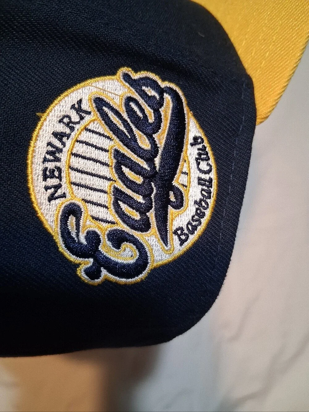Ebbets Field Flannels Newark Eagles Fit Hat Navy Yellow 7 1/8 Vintage Baseball
